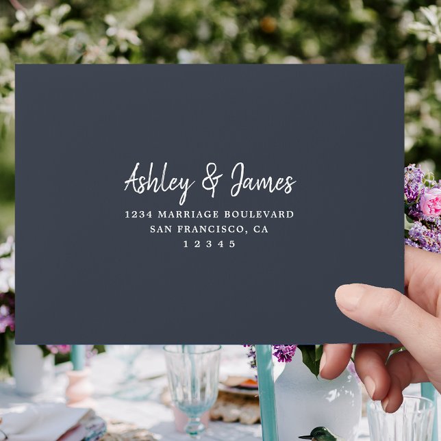 Dark Blue Self-Addressed RSVP Envelope (Creator Uploaded)