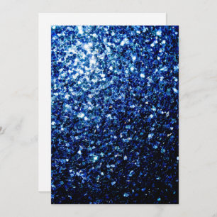 Dark Blue shiny faux glitter sparkles Personalize Invitation