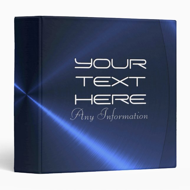 Dark blue shiny stainless steel metal binders (Front/Spine)