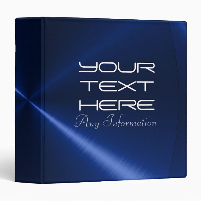 Dark blue shiny stainless steel metal binders 2 (Front/Spine)