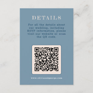 Dark Blue Simple Wedding  Enclosure Card