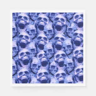 Dark Blue Skulls Napkin