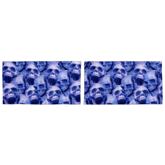 Dark Blue Skulls Pillowcase (Front-Set)