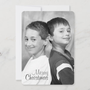 Dark Blue Snowflake Pattern Double Side Photo Card