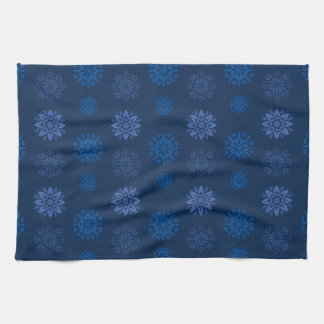 Dark Blue Snowflake Pattern Kitchen Towel