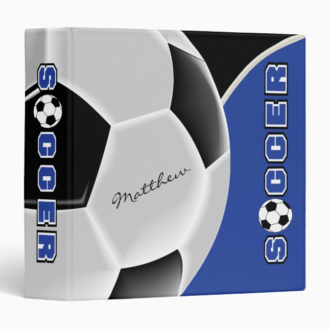 Dark Blue | Soccer Sport  | DIY Name Binder (Front/Spine)