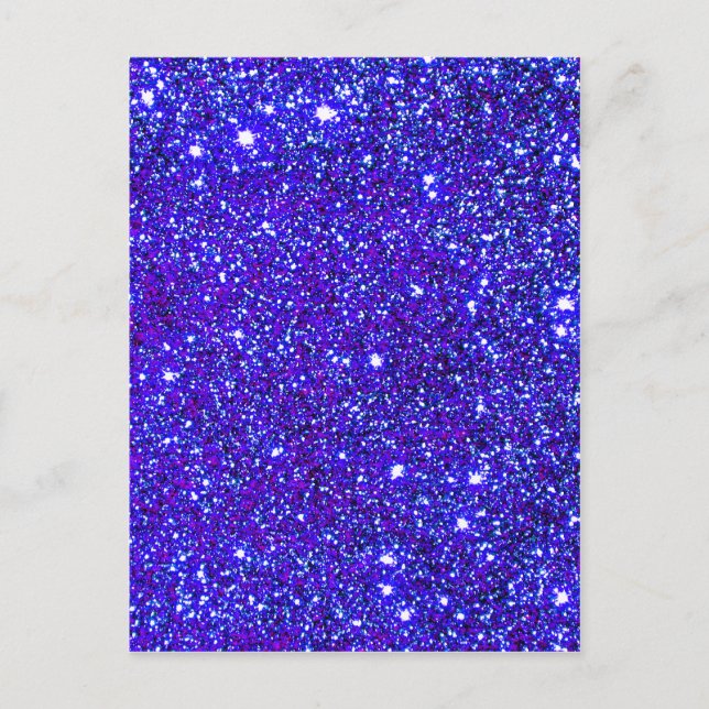 Dark Blue Sparkle Glitter Night Sky Starfield Star Postcard (Front)