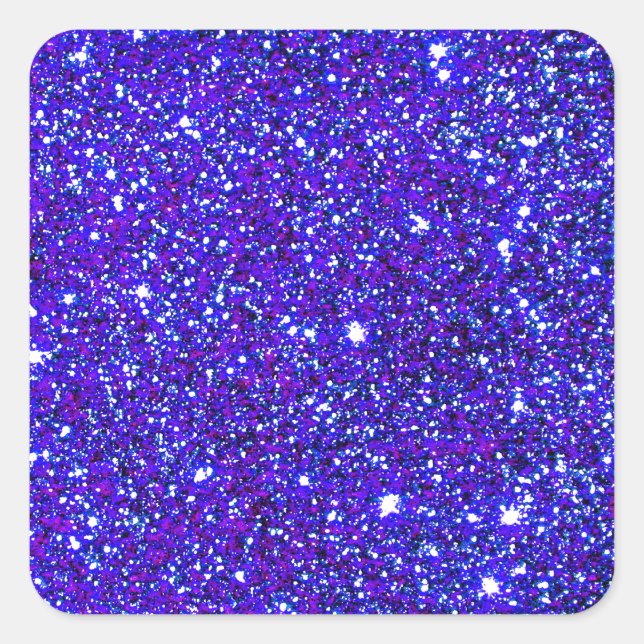 Dark Blue Sparkle Universe Night Sky Stars Square Sticker (Front)