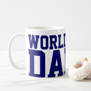 Dark Blue Sports Typography World's Best Daddy Coffee Mug