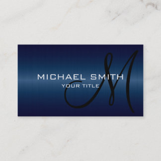 Dark Blue Stainless Steel Metal Business Card