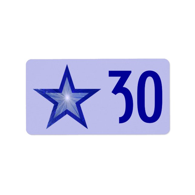 Dark Blue Star 'Age' label medium pale blue (Front)