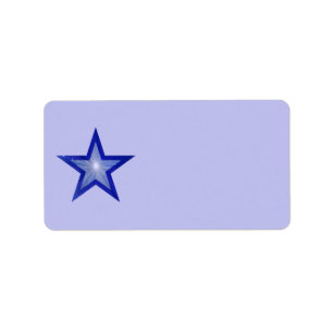 Dark Blue Star label medium pale blue plain