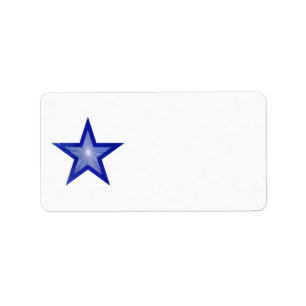 Dark Blue Star label medium white plain