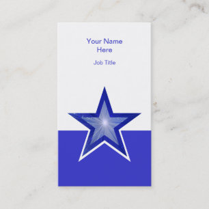 Dark Blue Star purple white vertical Business Card