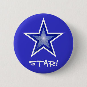 Dark Blue Star 'STAR!' button blue