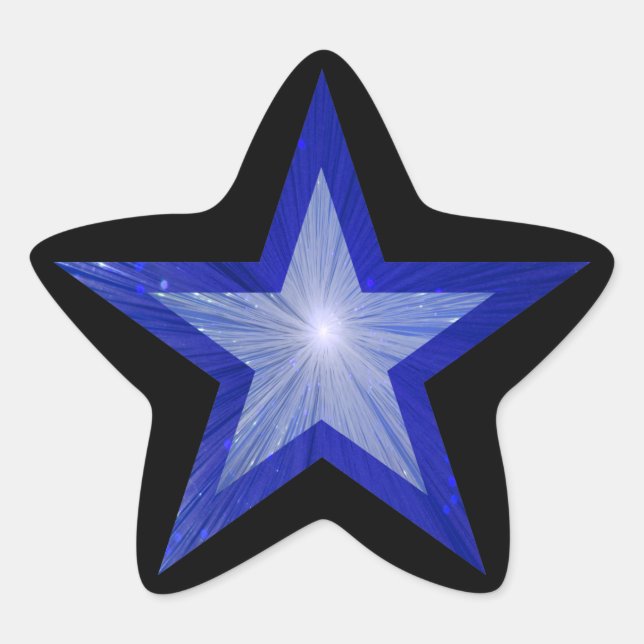 Dark Blue Star star-shape sticker black (Front)