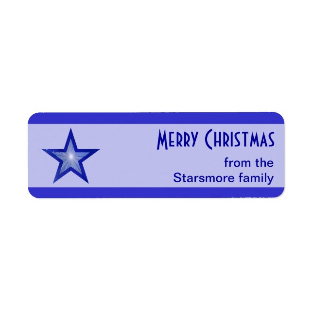 Dark Blue Star stripe Merry Christmas text pale (Front)