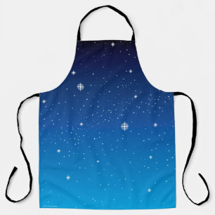 Dark Blue Starry Night Ombre Apron
