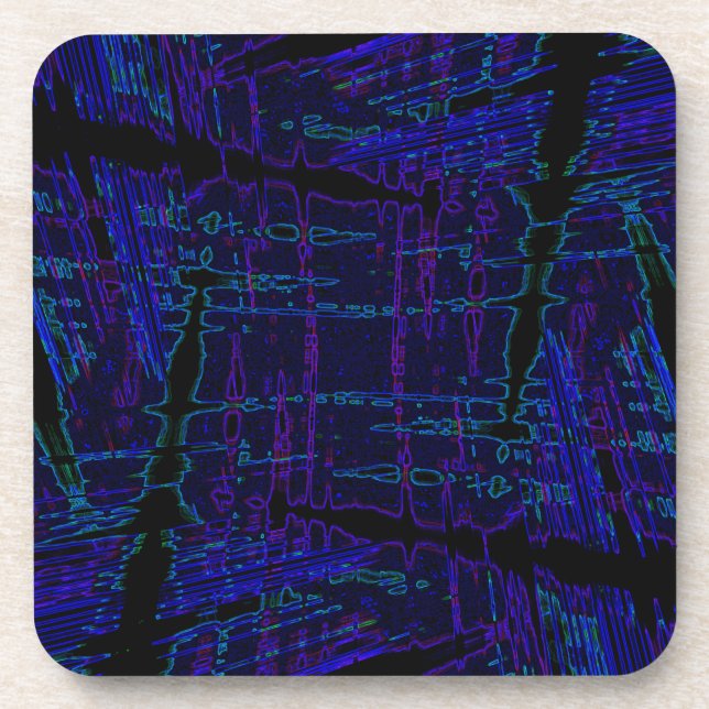 Dark blue streaked pattern coaster (Front)