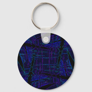 Dark blue streaked pattern keychain