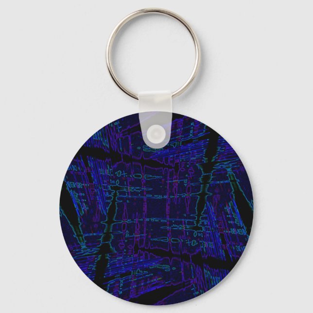 Dark blue streaked pattern keychain (Front)