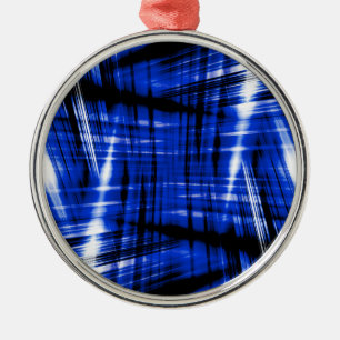 Dark blue streaks pattern metal ornament