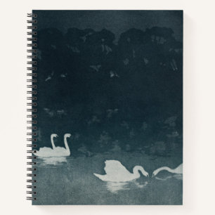 Dark Blue Swan Notebook 