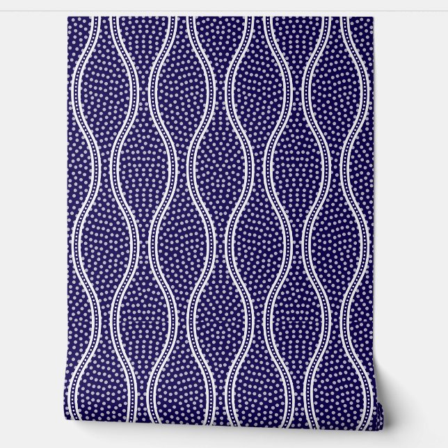 Dark Blue Tatewaku Same Komon Wallpaper (Unrolling)