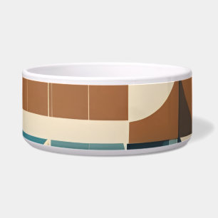 Dark Blue, Teal, Brown, and Tan Geometric Pattern