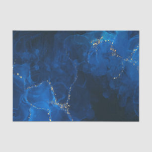 Dark Blue Textured Background Faux Gold Glitter Tissue Paper
