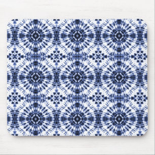Dark Blue Tie Dye Pattern Mouse Pad