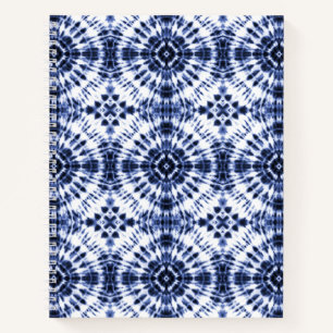 Dark Blue Tie Dye Pattern Notebook