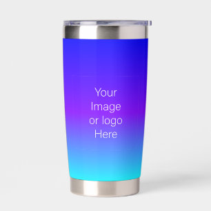 Dark Blue To Light Blue Gradient Personalize Insulated Tumbler