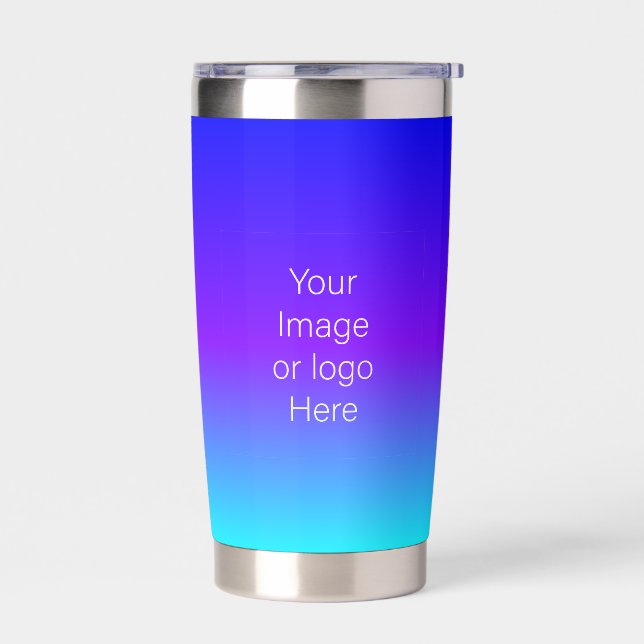 Dark Blue To Light Blue Gradient Personalize Insulated Tumbler (Left)