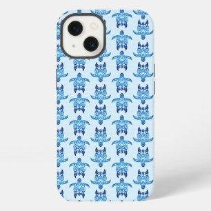 Dark Blue Tribal Honu Turtles iPhone 13 Case