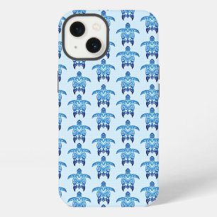 Dark Blue Tribal Honu Turtles iPhone 13 Case