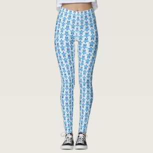 Dark Blue Tribal Honu Turtles Leggings