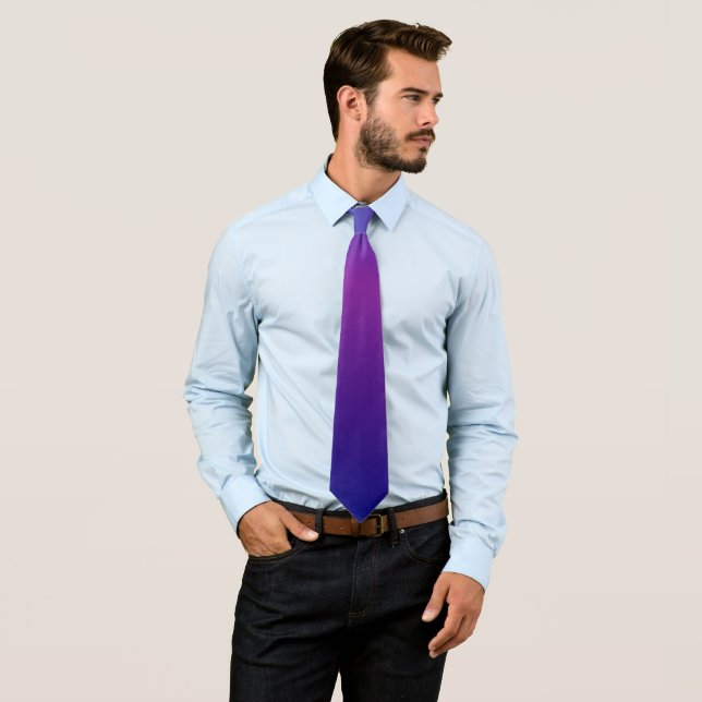 blue tie with purple shirt