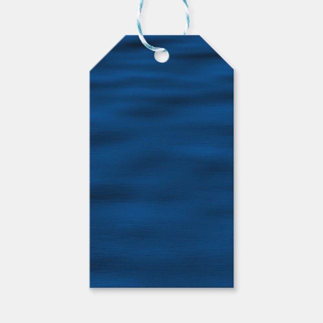 Dark Blue Water Ripples Gift Tags (Front)