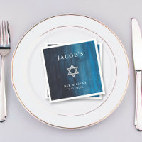 Dark Blue Watercolor Look Bar Mitzvah