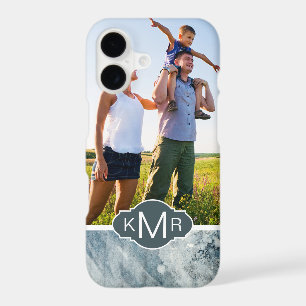 Dark Blue Watercolor Monogram