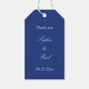 Dark Blue Wedding Favour Thank You Gift Tags