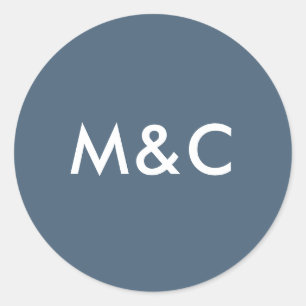 Dark Blue wedding monogram stickers