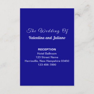 Dark Blue Wedding Reception Portrait Enclosure Card