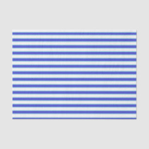 Dark Blue, White and Pastel Blue Stripes Tissue Paper