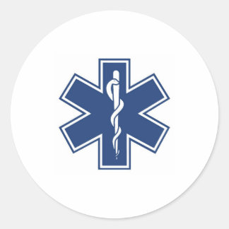 dark blue & white classic round sticker