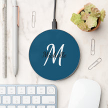 Dark Blue & White Custom Monogram 