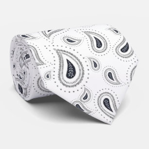 Dark Blue, White, Elegant Handtie Tie