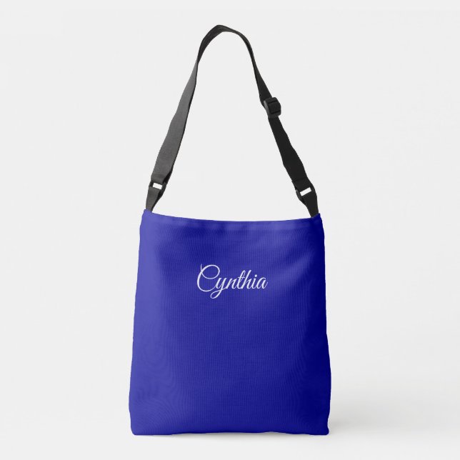 Dark blue & White in Elegance: Crossbody Bag (Back)