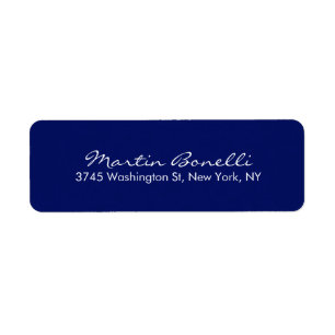 Dark Blue White Minimalist Script Plain Simple